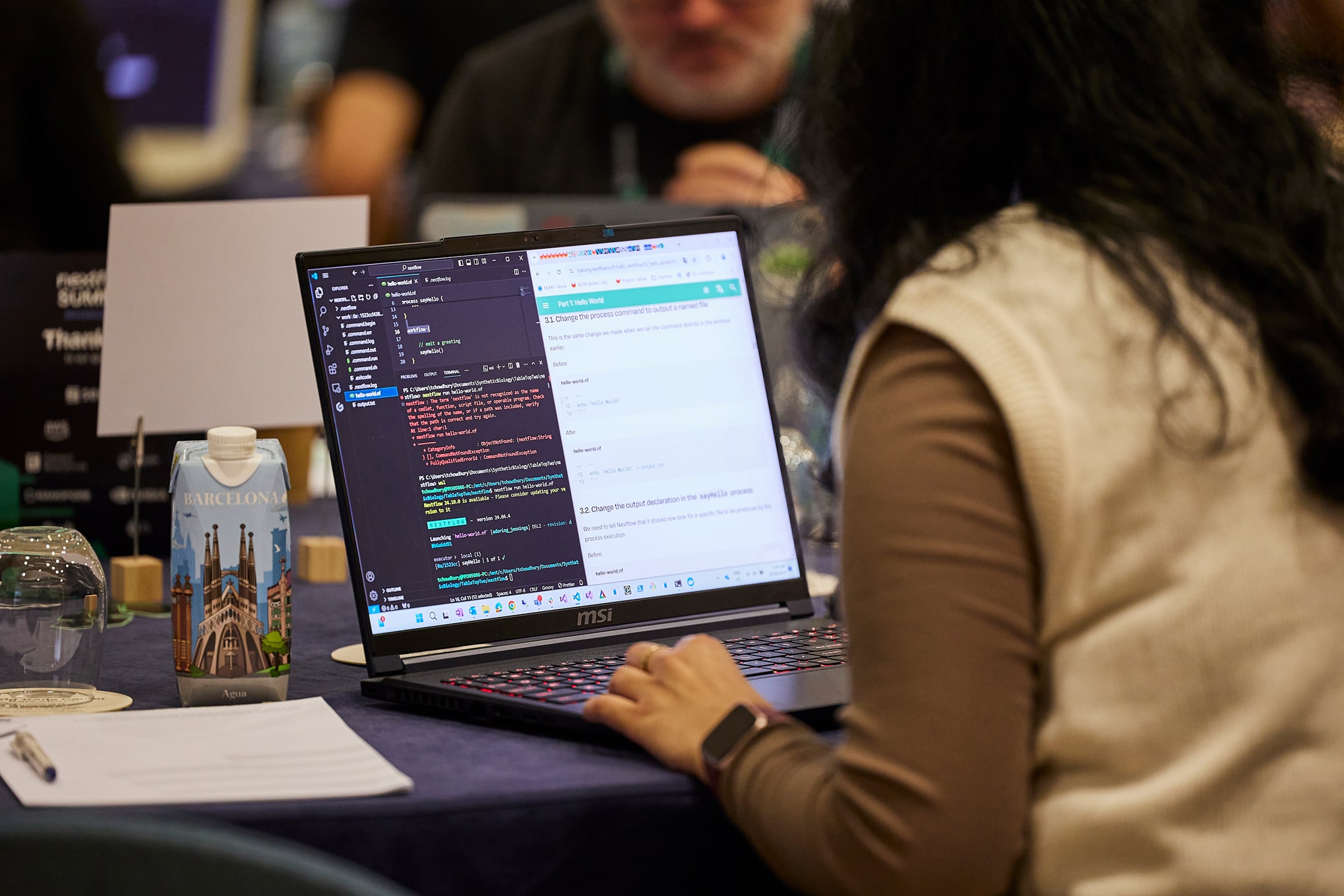 image of person at Nextflow Summit hackathon